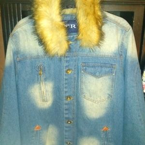 Vintage Mens Denim Sherpa Trucker Jacket